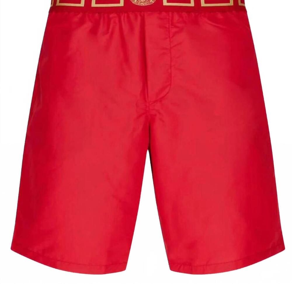 NEW VERSACE men's swim shorts in red / gold